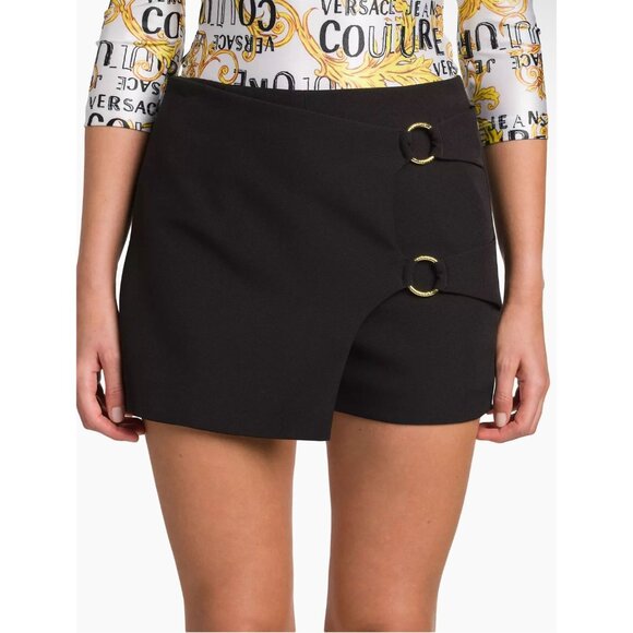 Versace Jeans Couture Dresses & Skirts - Versace Jeans Couture Black Mini Skort with Gold Ring Accents